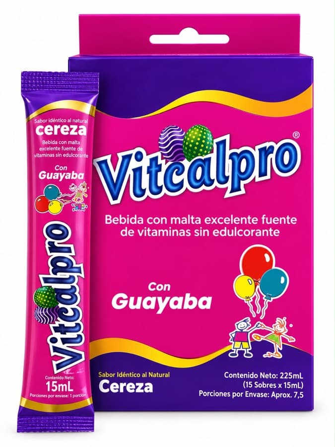 Caja de sticks de bebida vitamínica de 15 mL